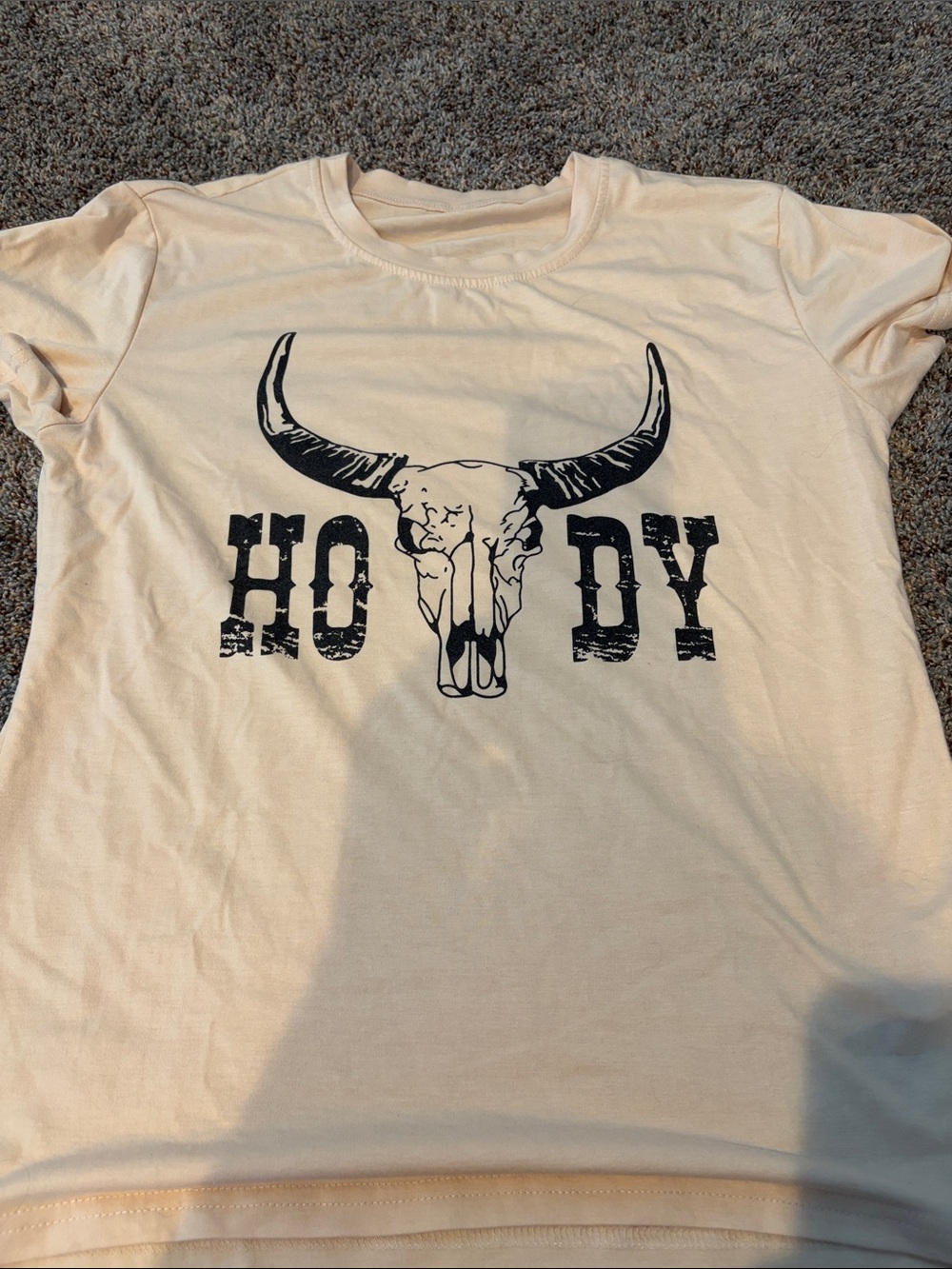 Howdy Graphic Tee - Cream/Black- brand new